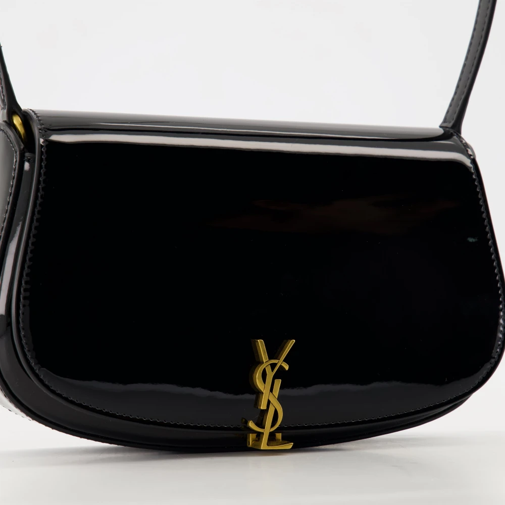 Saint Laurent Zwarte Lakleren Mini Sac Voltaire Black Dames