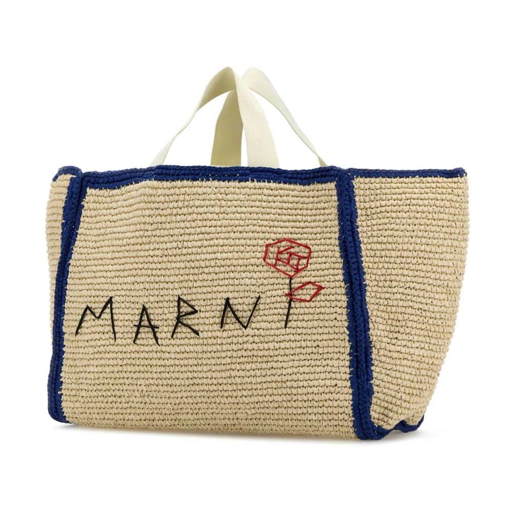 Marni Raffia Shopping Bag Beige Dames