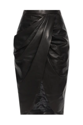 Draperad kjol i lammläder