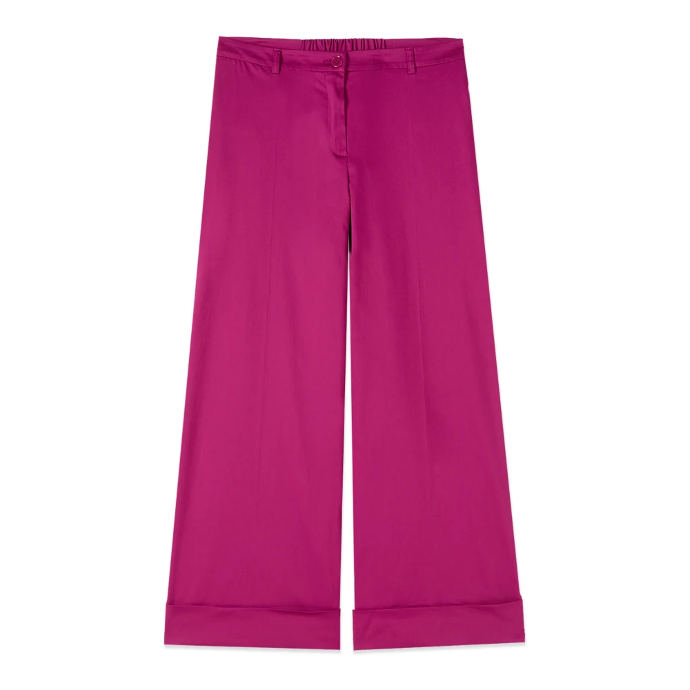 Oltre Mujer Morado - Pantalones Cropped De Mezcla De Algodón - Trousers - Púrpura - Xl - Pantalones Cropped De Mezcla De Algodón
