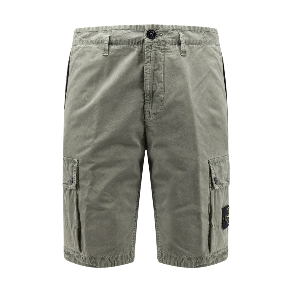 Stone Island Katoenen Bermuda Shorts met Logopatch Green Heren