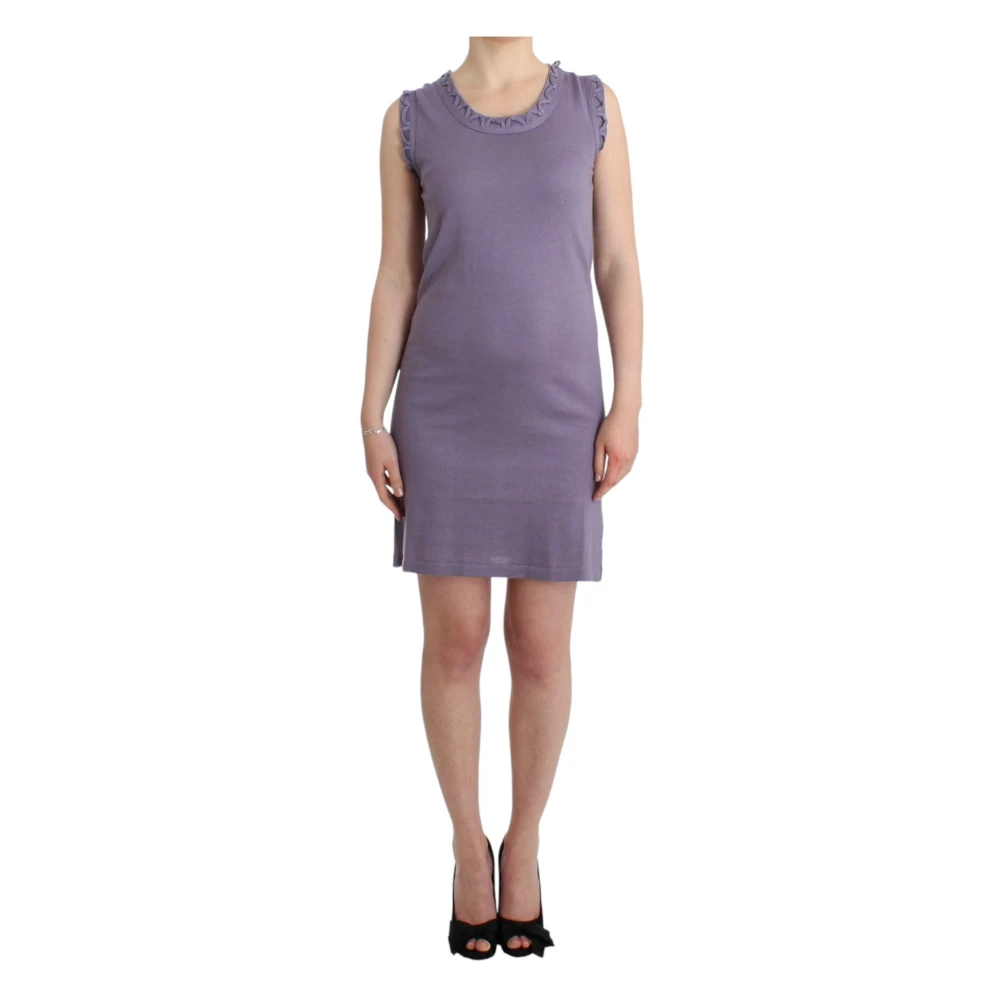 John Galliano , Short Dresses, Female, Purple, S, Elegant Purple Cotton Dress