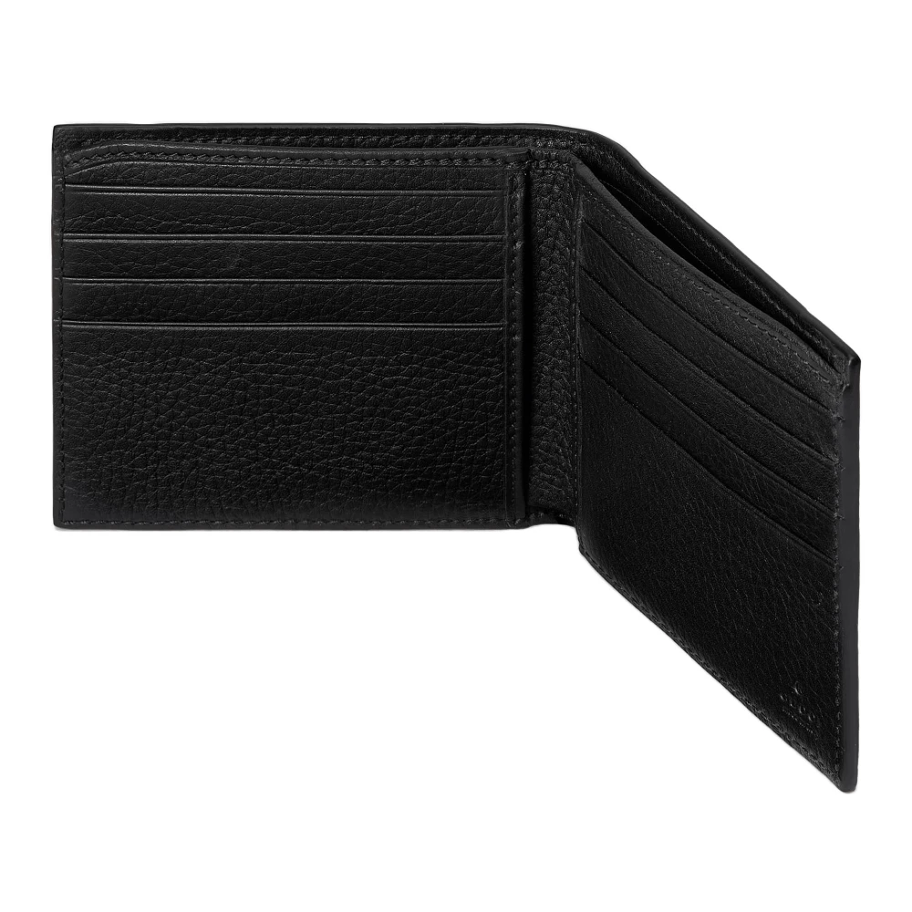 Gucci Leren Portemonnee met Jumbo GG Logo Black Heren