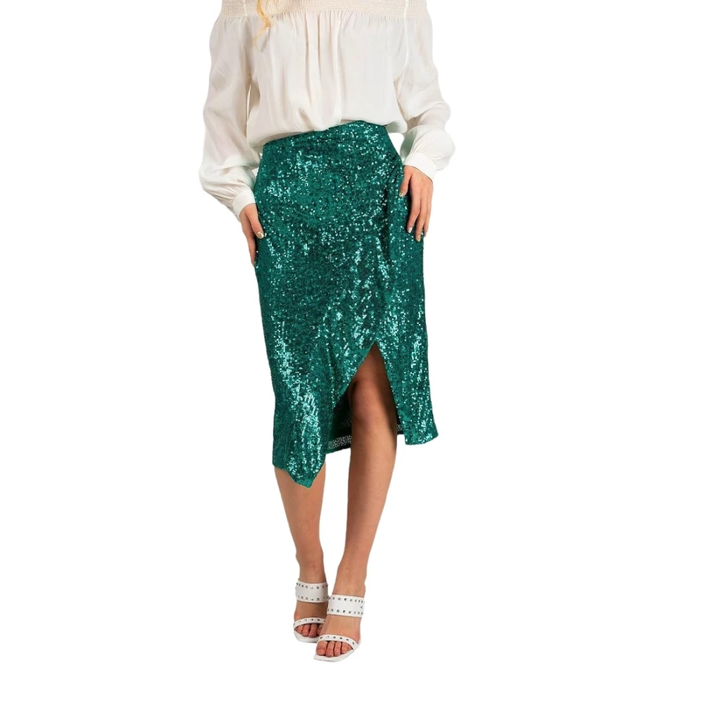pinko Knielange Rok Green Dames