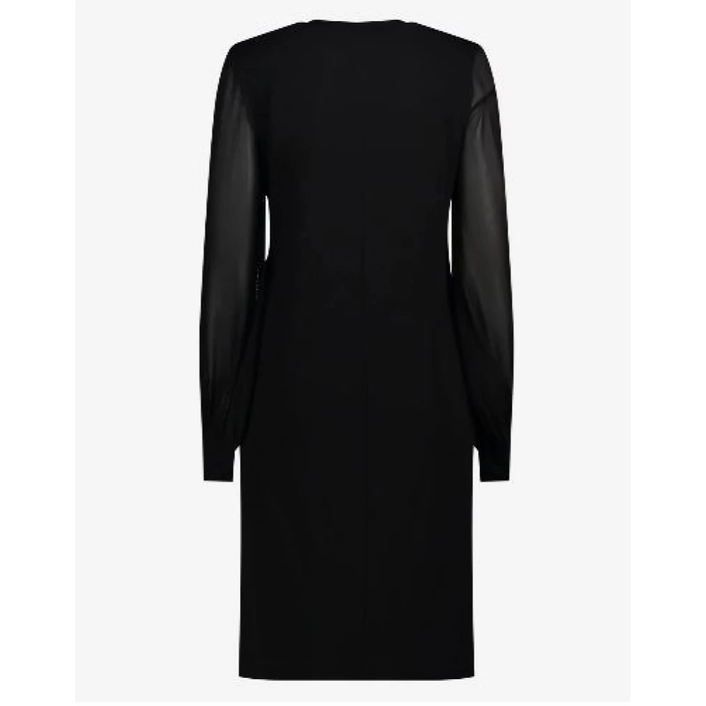 Max Mara Studio Zwarte V-hals Knielengte Jurk Black Dames