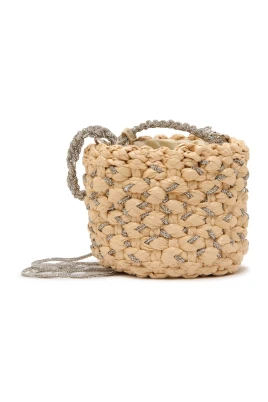 Mini Rafia Strass Väska