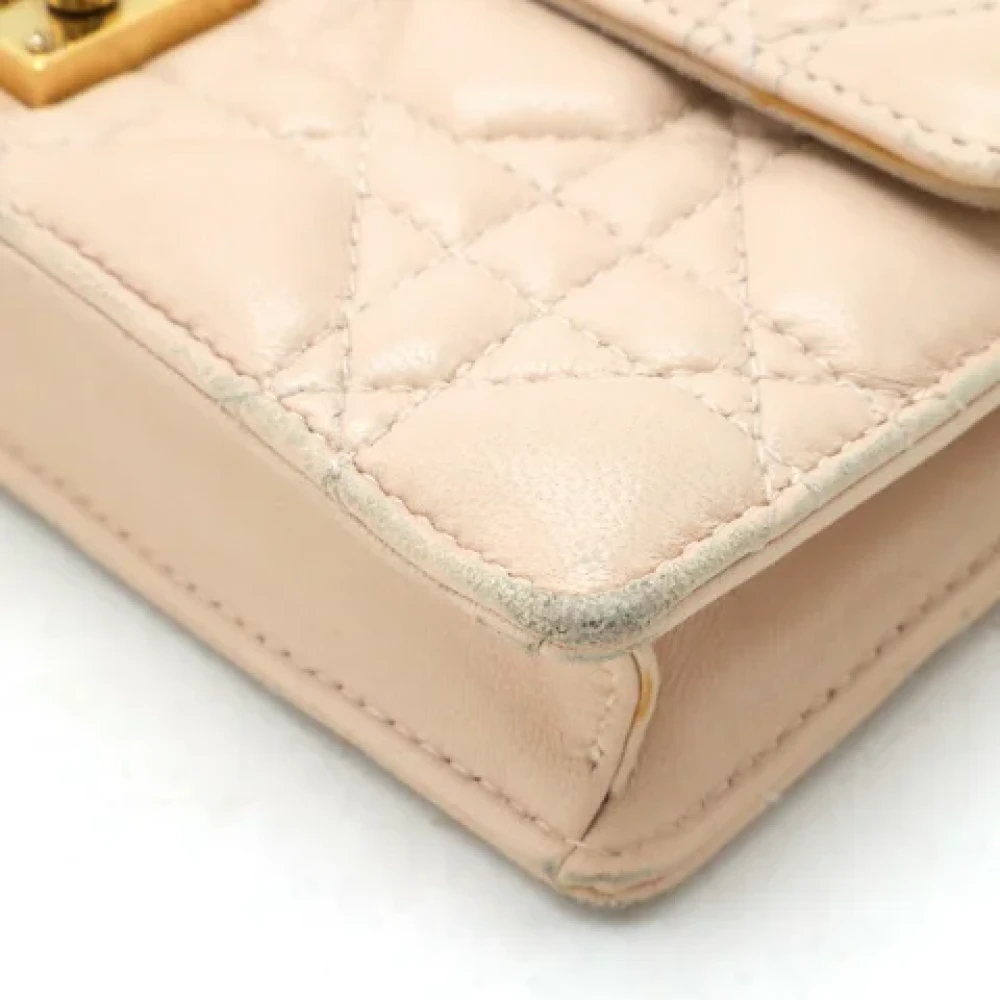 Dior Vintage Pre-owned Leather wallets Beige Dames