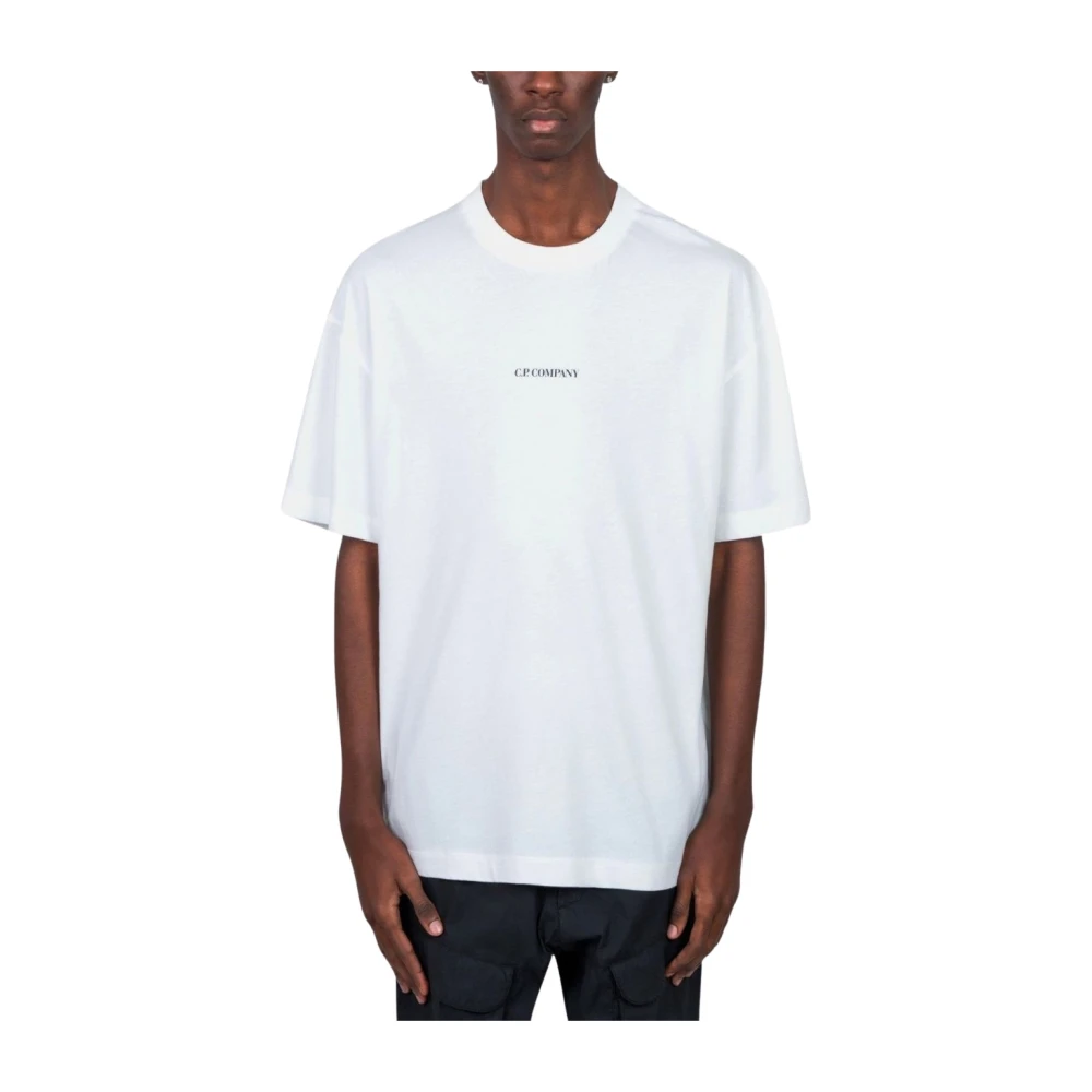 C.p. Company Men's White T-Shirts, 2XL, Logo T-Shirt
