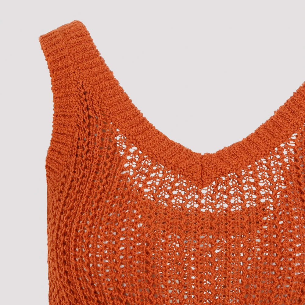 Max Mara Oranje Gehaakte Topwear Orange Dames