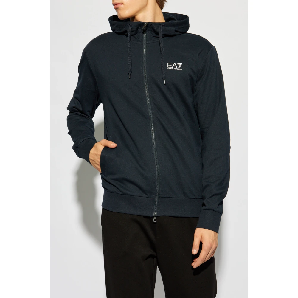 Emporio Armani EA7 Zip-up Sweatshirt Blue Heren