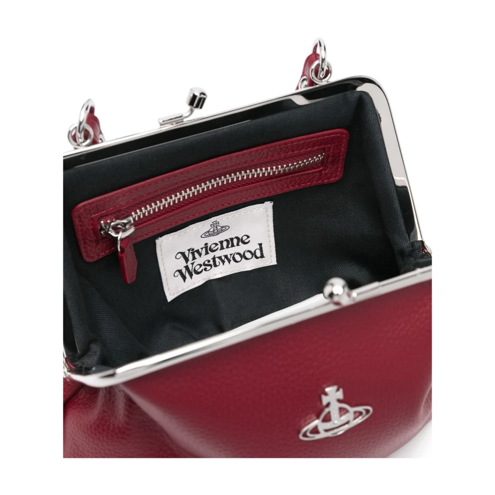 Vivienne Westwood Rode Faux Leren Portemonnee Kiss-Lock Red Dames
