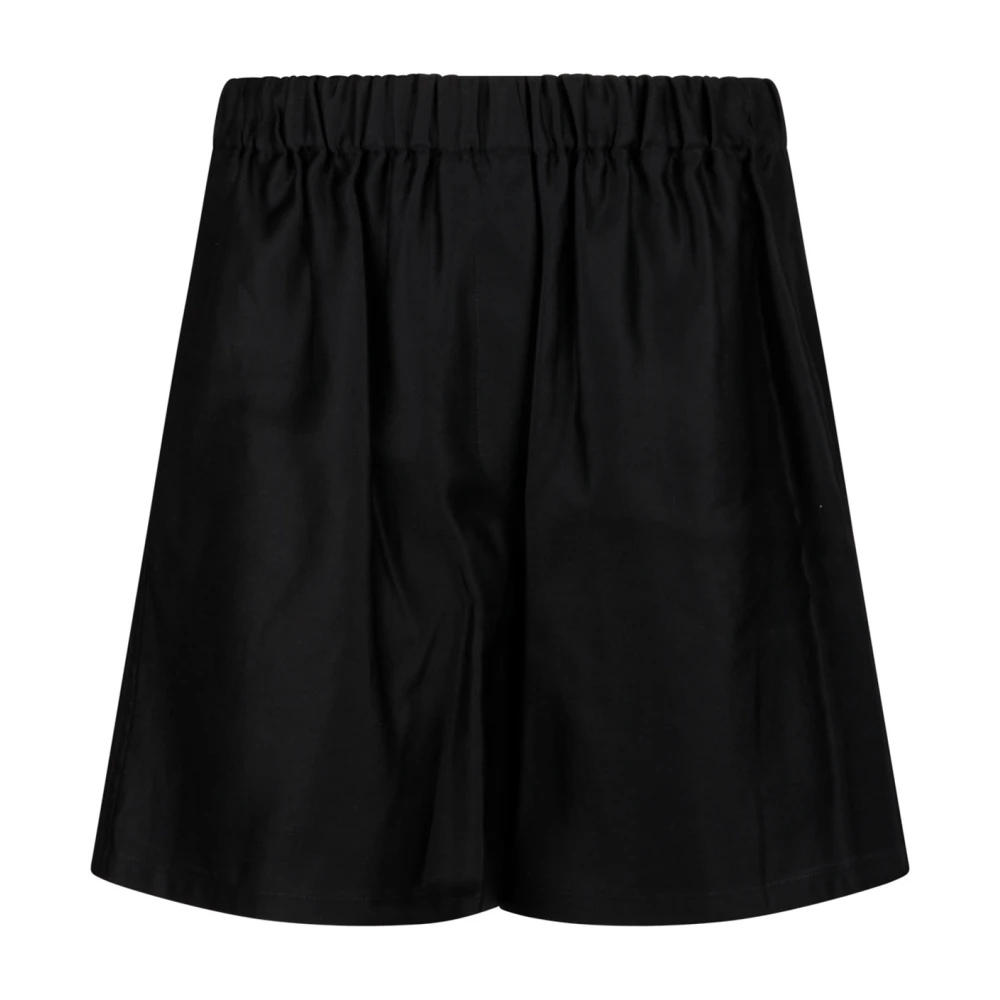Max Mara Zwarte katoenen shorts met monogram borduurwerk Black Dames