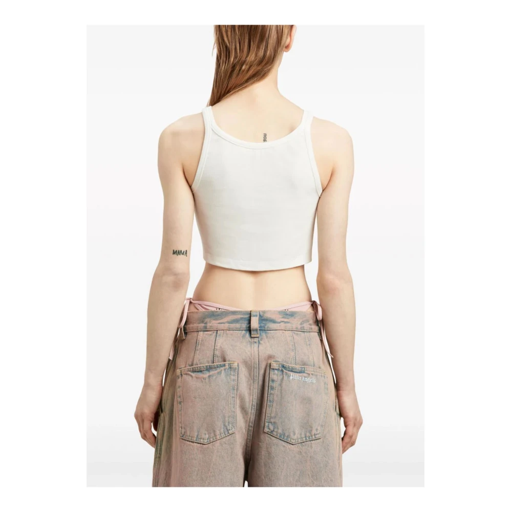 Palm Angels Mouwloze Top White Dames