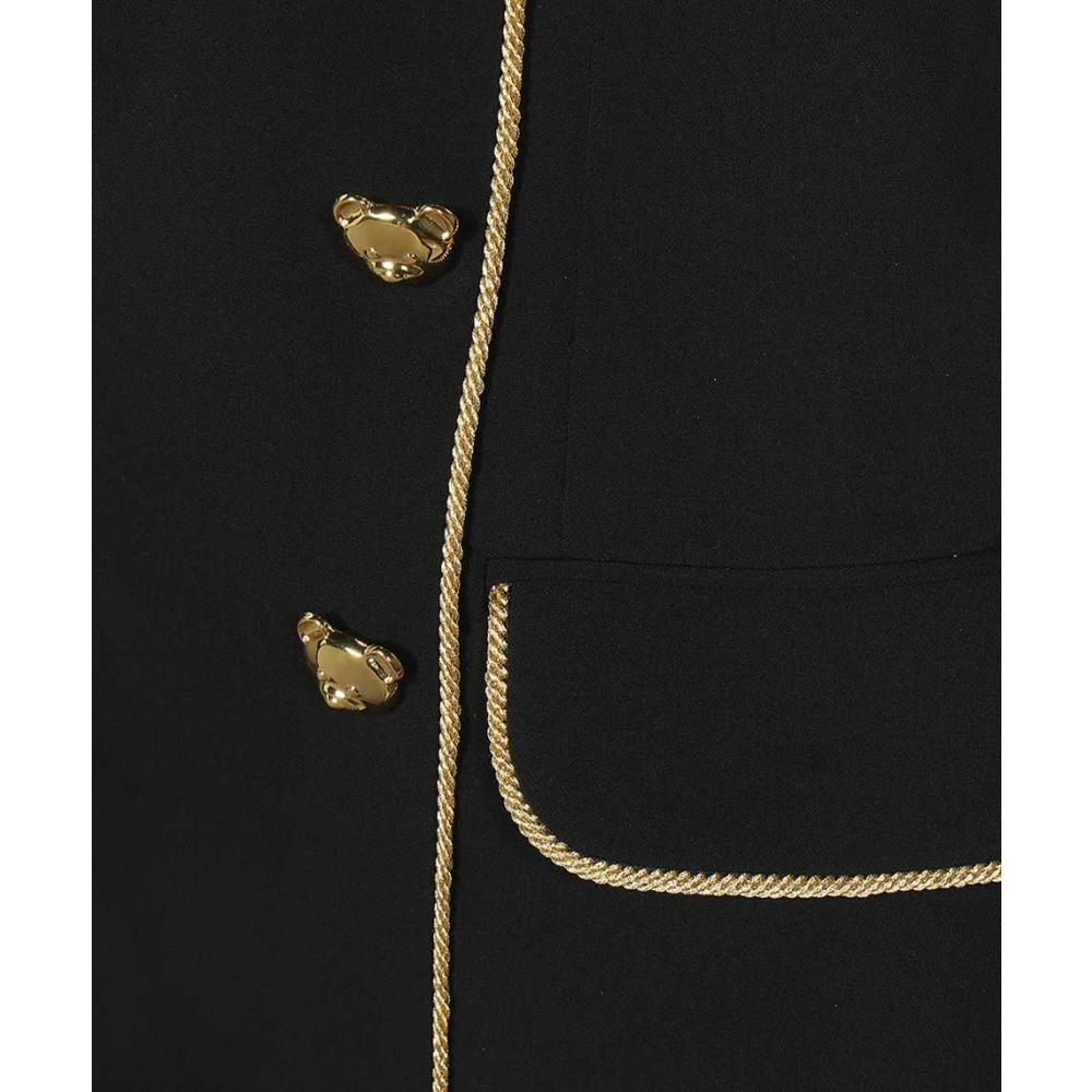 Moschino Blazerjurk met Gouden Afwerking Black Dames
