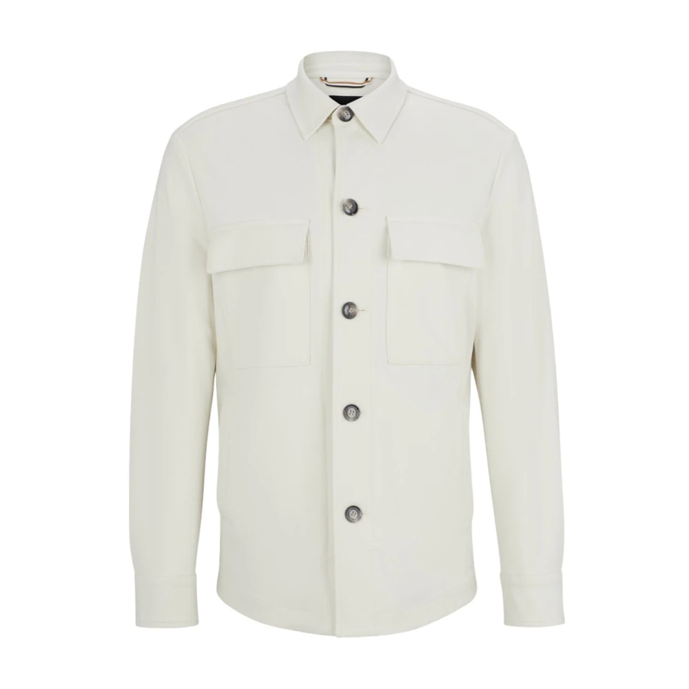 Hugo Boss Stretch Jersey Overshirt in Wit White Heren