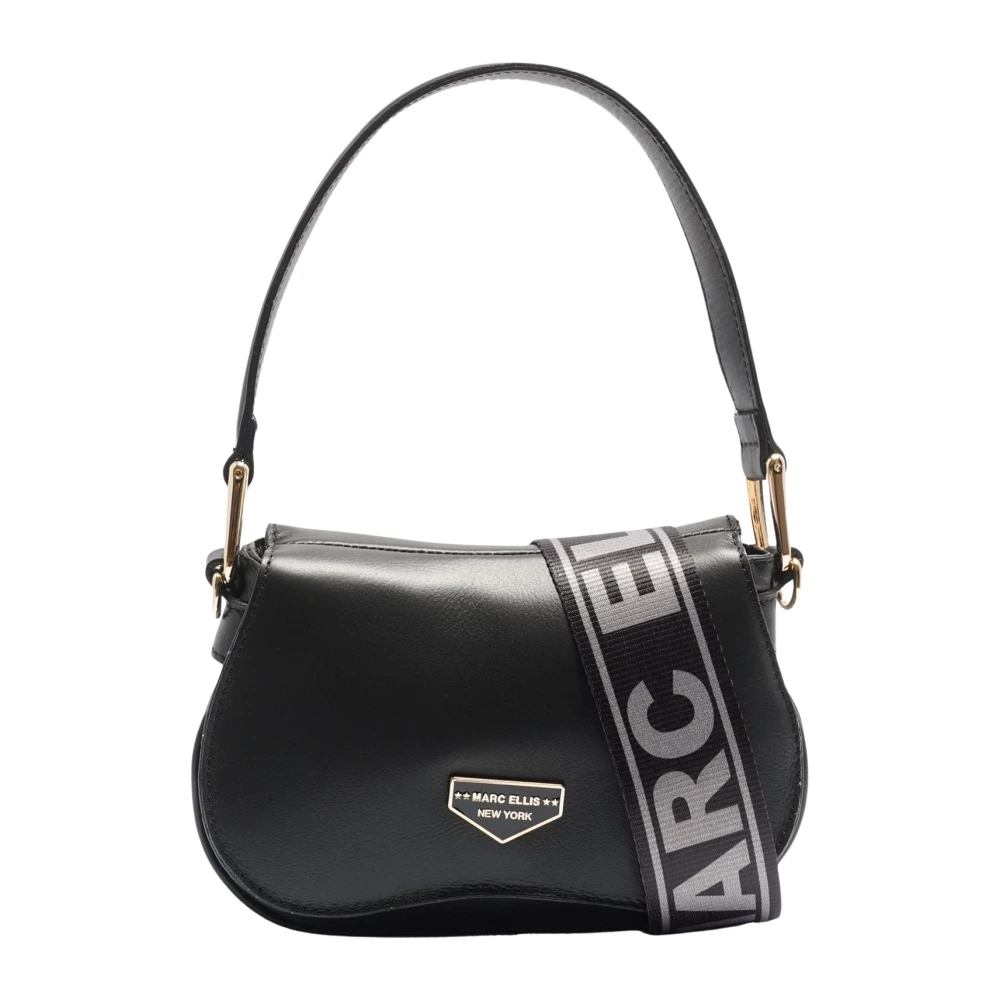 Marc Ellis Zwarte Schoudertas Ava in Eco-leer Black Dames