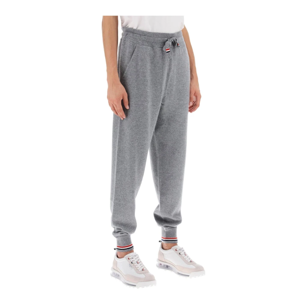 Thom Browne Sportieve Cashmere Trekkoordbroek Gray Heren