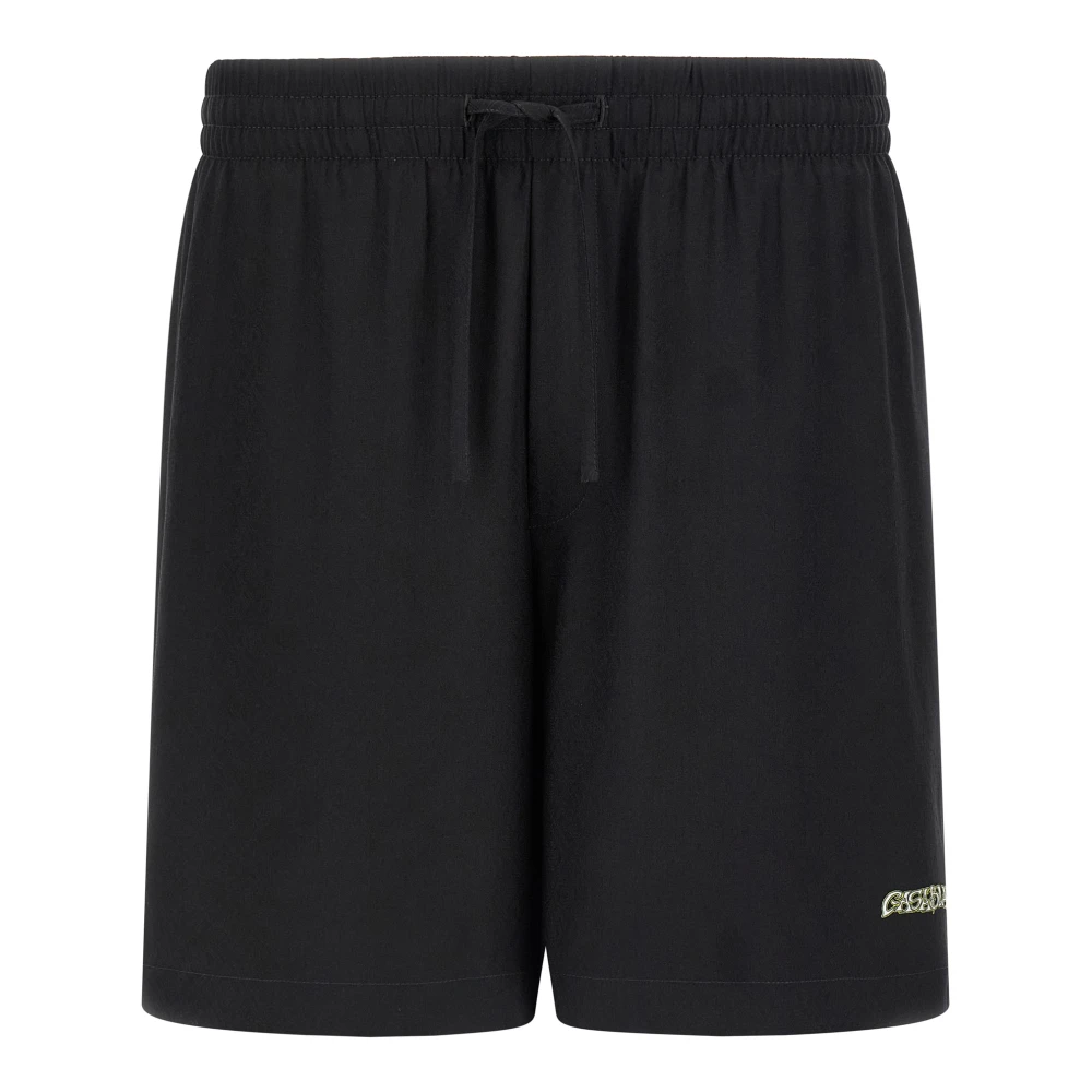Casablanca Men's Black Casual Shorts, M, Volcano Silk Bermuda Shorts