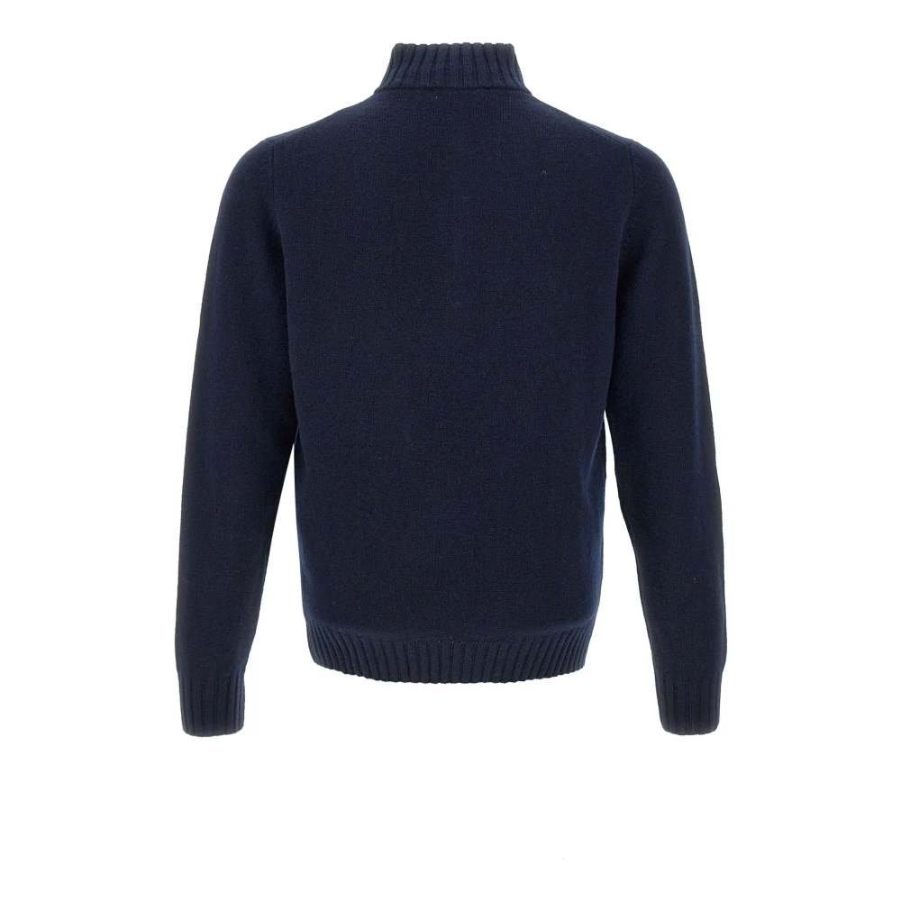 Filippo De Laurentiis Heren Wol Kasjmier Trui Navy Blauw Blue Heren