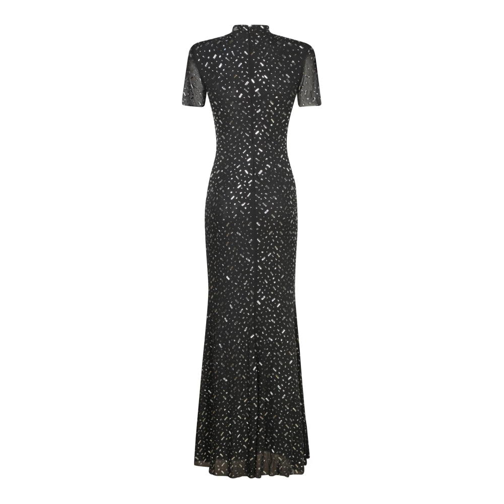 Self Portrait Zwarte Mesh Jurk Elegant Avondkleding Black Dames
