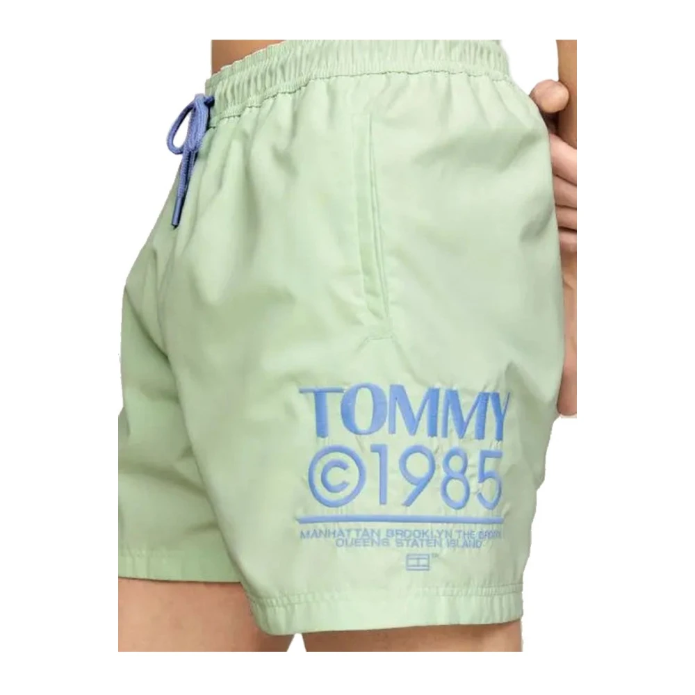 Tommy Jeans Geborduurde logo zwemshorts Groen Green Heren