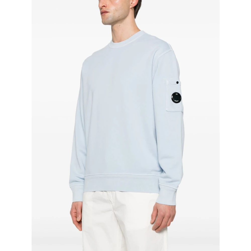 C.P. Company Diagonal Fleece Sweaters Blue Heren