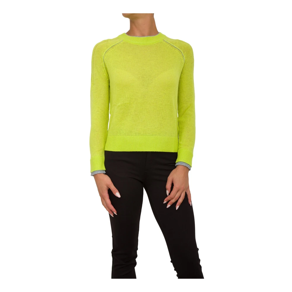 Nenette Groene Kasjmier Trui met Lange Mouwen Green Dames