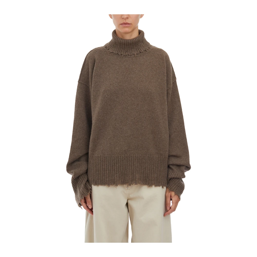 UMA Wang Cashmere High Neck Sweater Brown, Dam