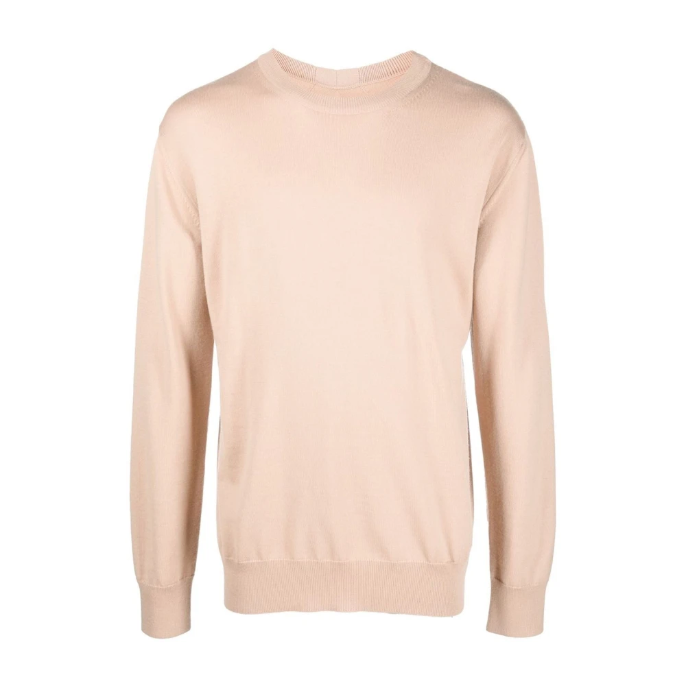 Jil Sander Men's Beige Round-Neck Knitwear, M, Wool Casual Jumper