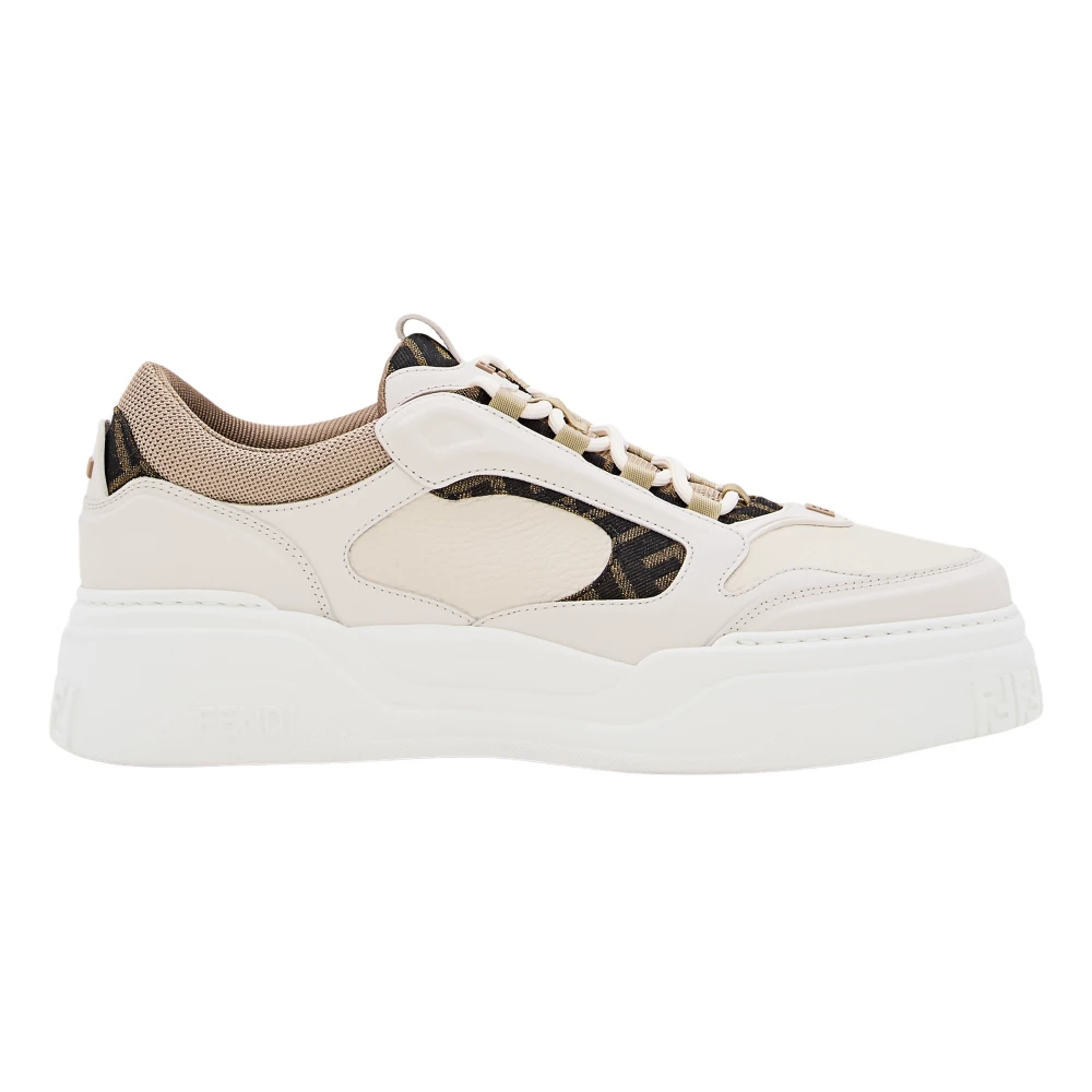 Fendi Men's Beige Force Low-Top Trainers - Sneakers - 10 Uk - Shoes