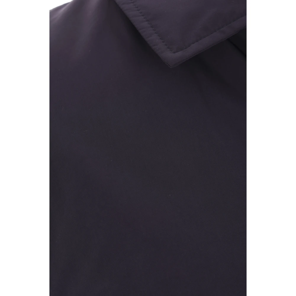 BRUNELLO CUCINELLI Blauwe Gewatteerde Jas met Overhemdkraag Blue Heren