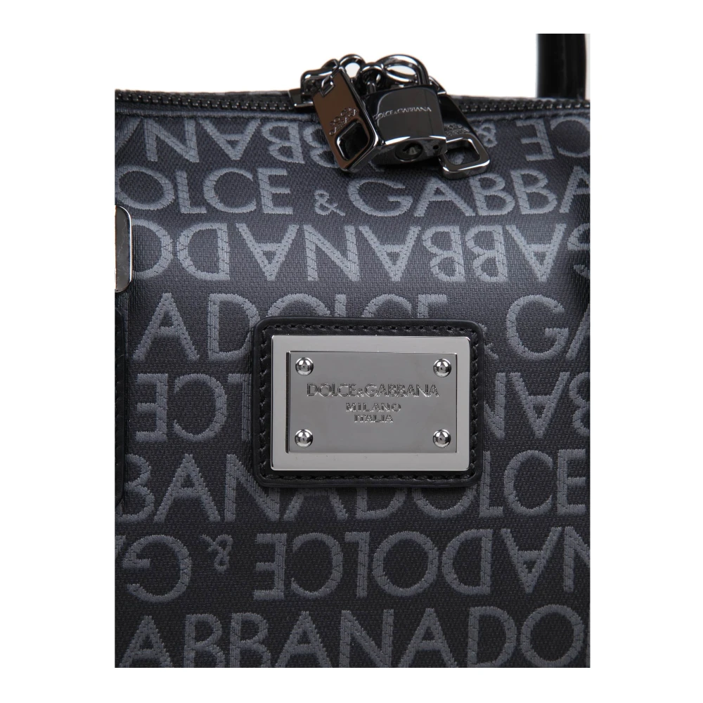 Dolce & Gabbana Handtas van Spalmato Stof met Logo Black Heren