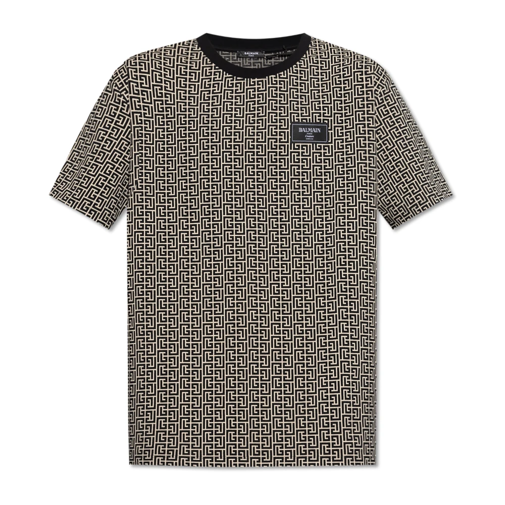 Balmain T-shirt met monogram Beige Heren