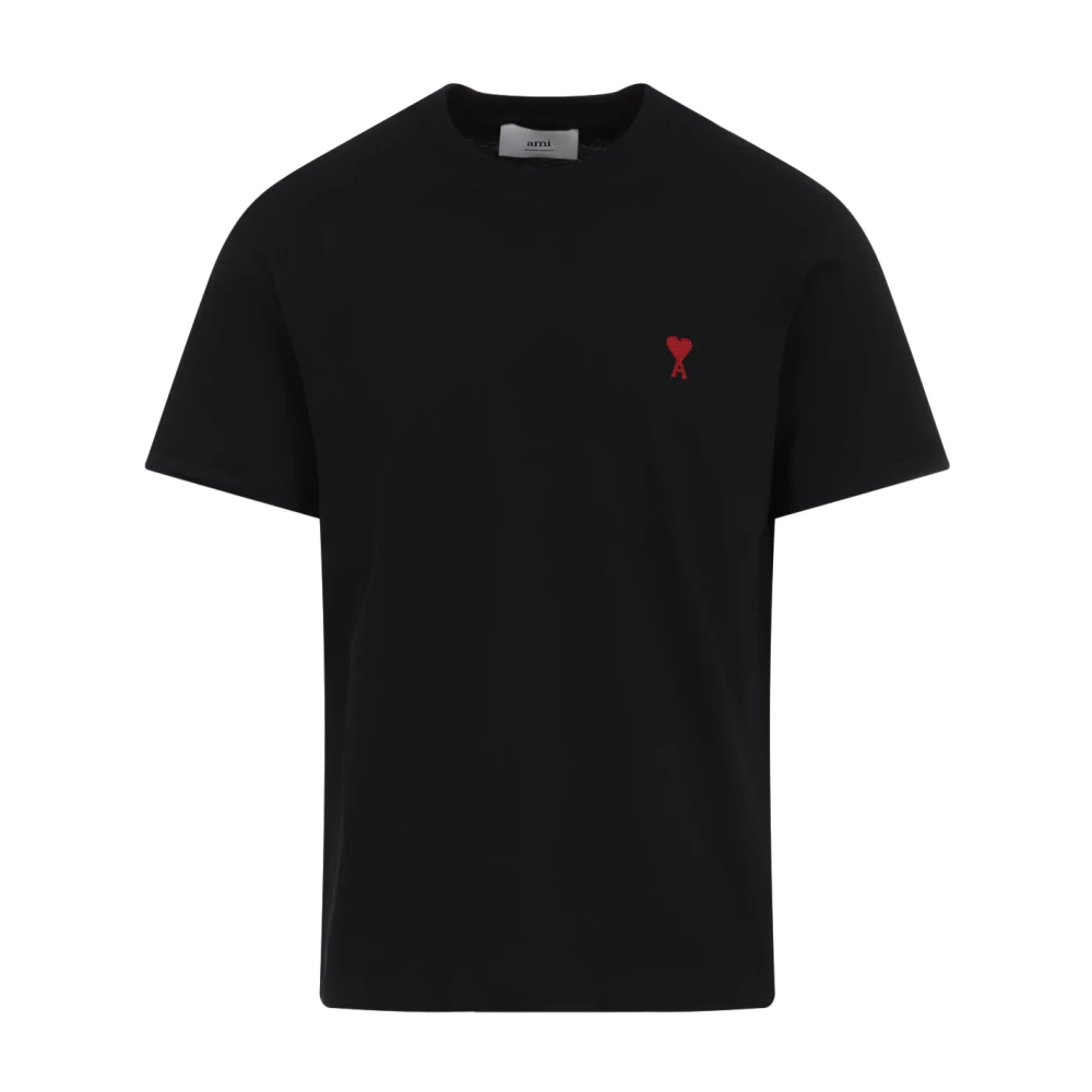 Ami Paris Men's Black T-Shirts, 2XL, Ami De Coeur T-Shirt