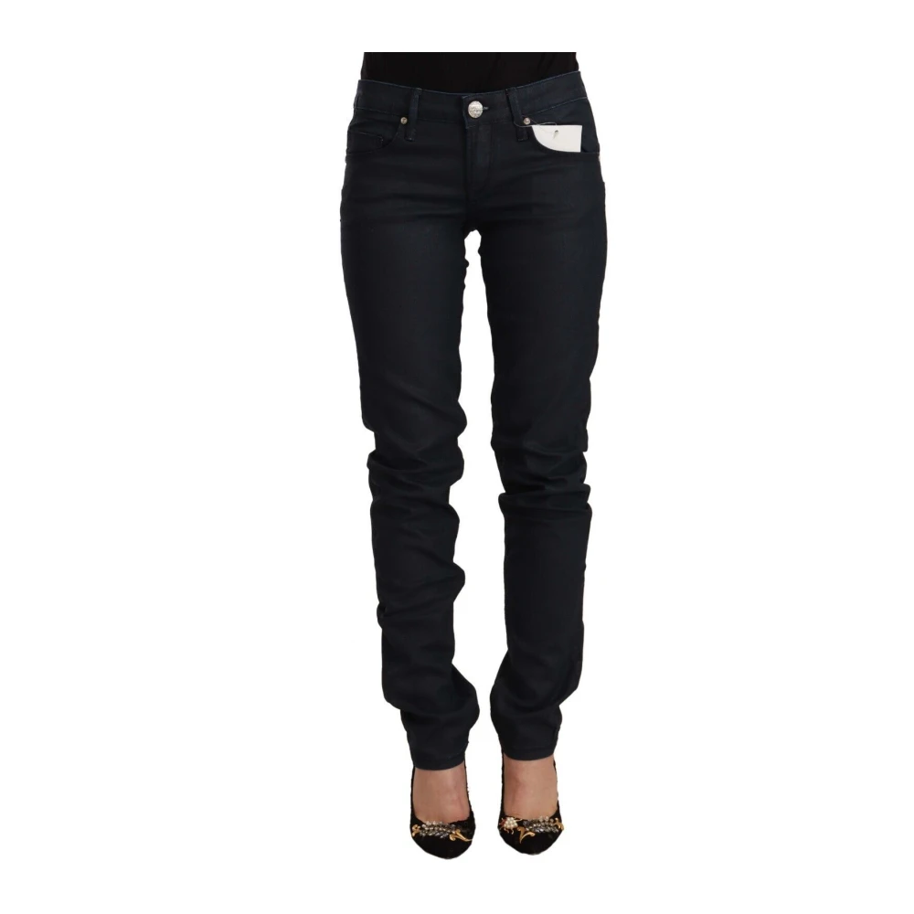 Acht Svart Låg Midja Skinny Denim Jeans
