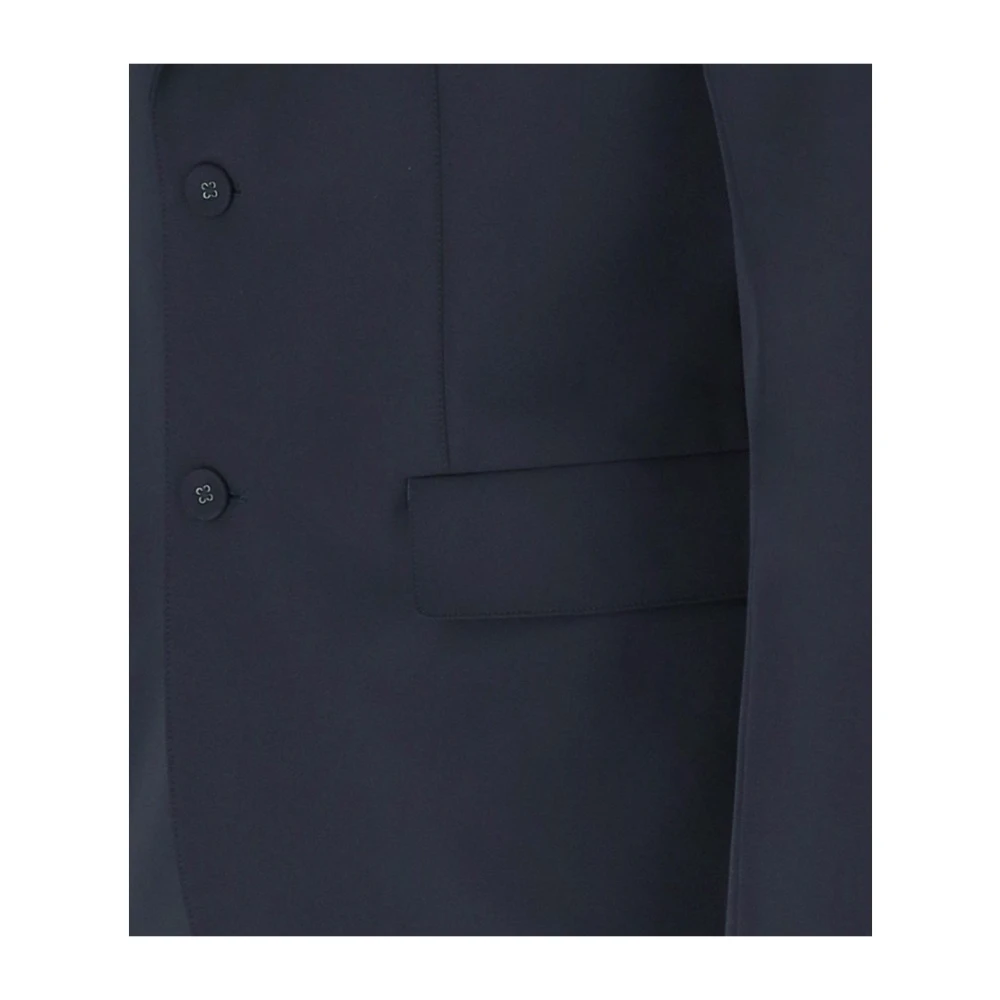 Emporio Armani Blauwe Navy High-Neck Jas Blue Heren