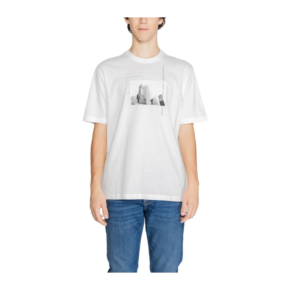 Armani Exchange Witte Katoenen Crewneck T-Shirt Collectie White Heren