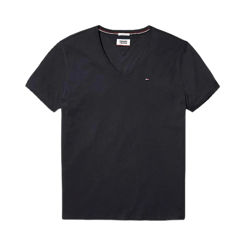 Tommy Jeans Men's Black T-Shirts,, Cotton Short Sleeve T-Shirt Extra Large