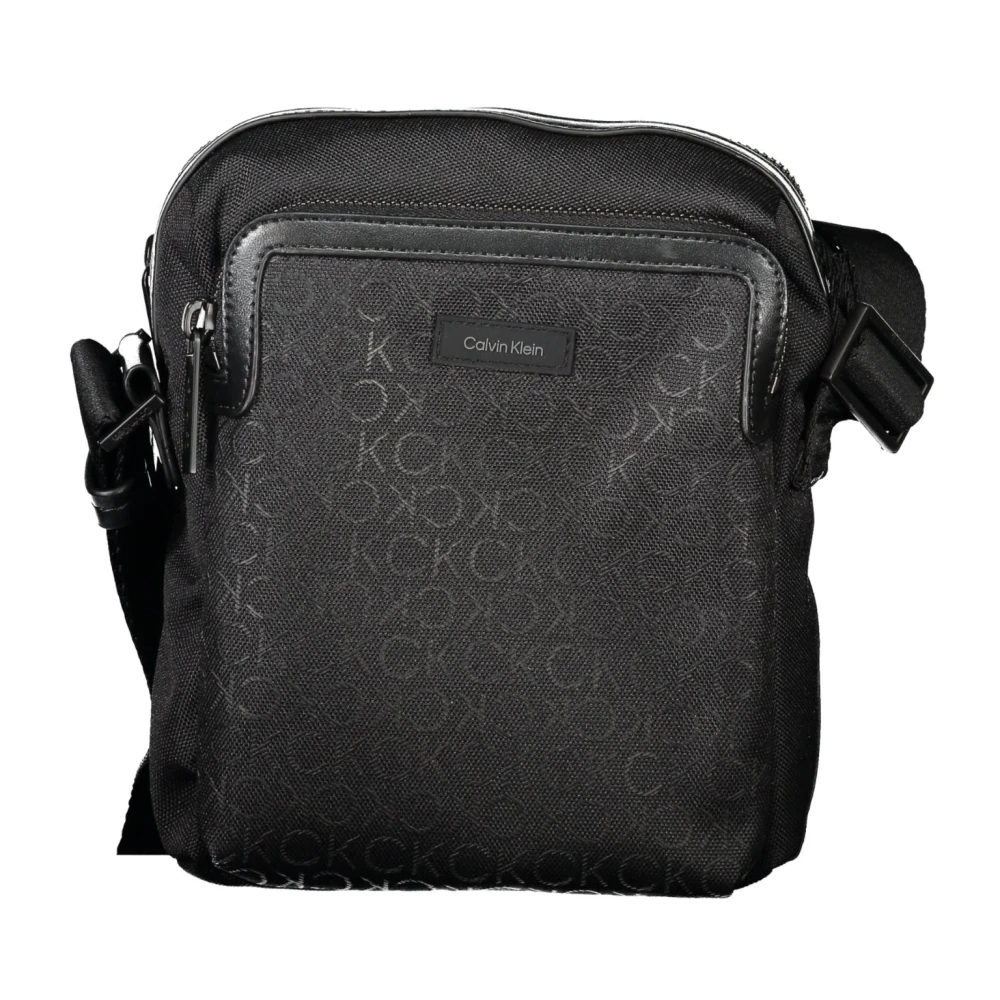 Calvin Klein Zwarte Heren Schoudertas Contrast Details Black Heren