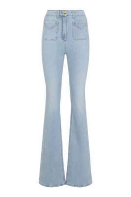 Bootcut-jeans med små fickor