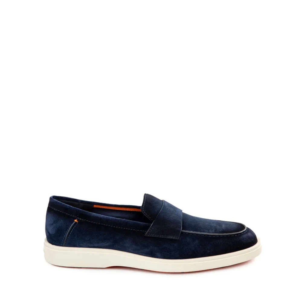 Santoni Blue Loafers, Male, 10 Uk, Stylish Loafers