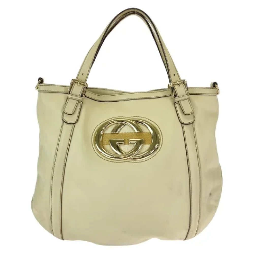 Gucci Vintage Pre-owned Leather totes Beige Dames