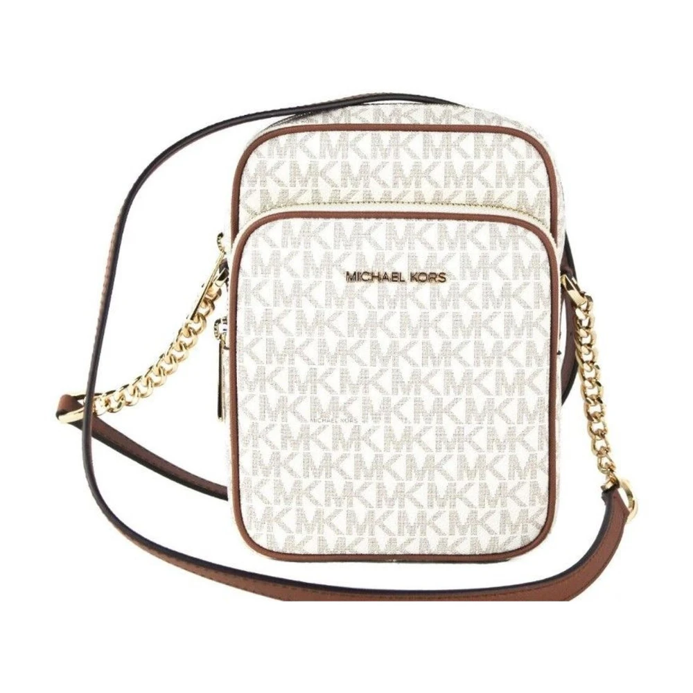 Michael Kors Kedja Crossbody Väska i Vanilj Signatur Beige, Dam