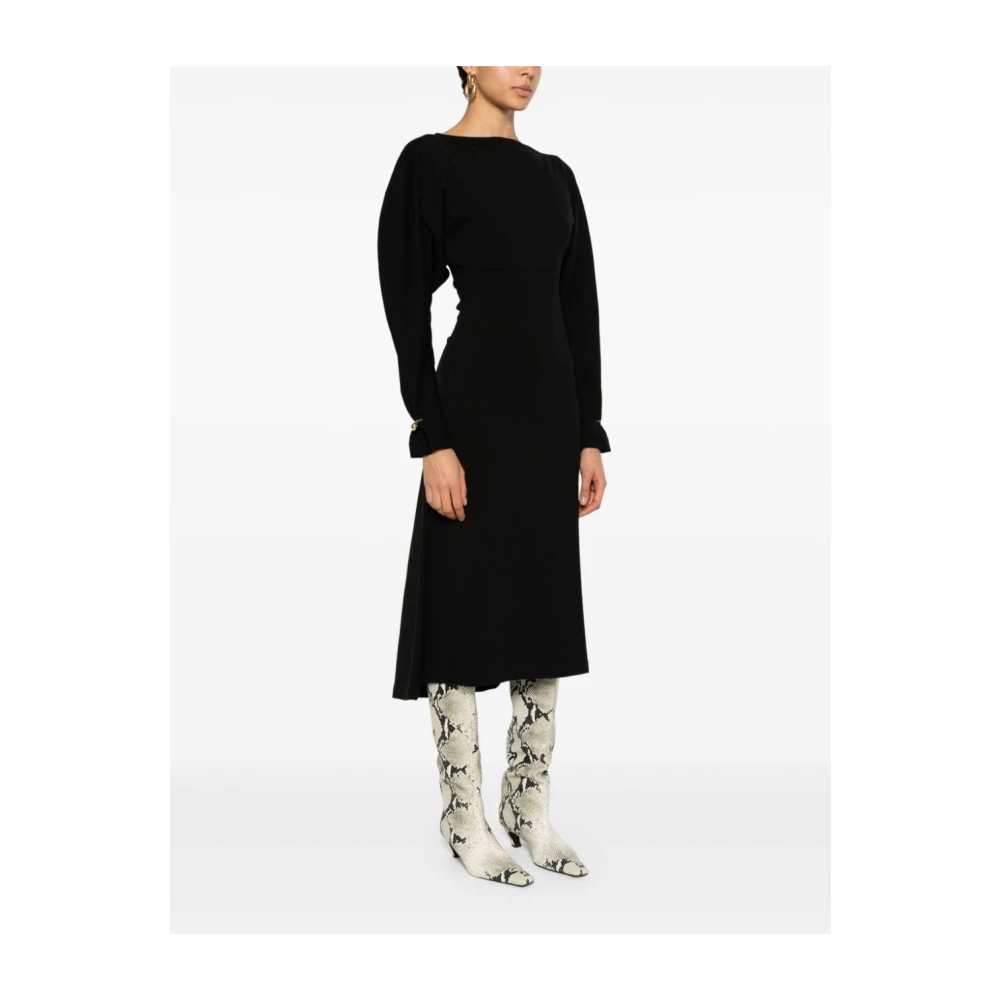 Philosophy di Lorenzo Serafini Zwart Gebreide Boothals Jurk Black Dames