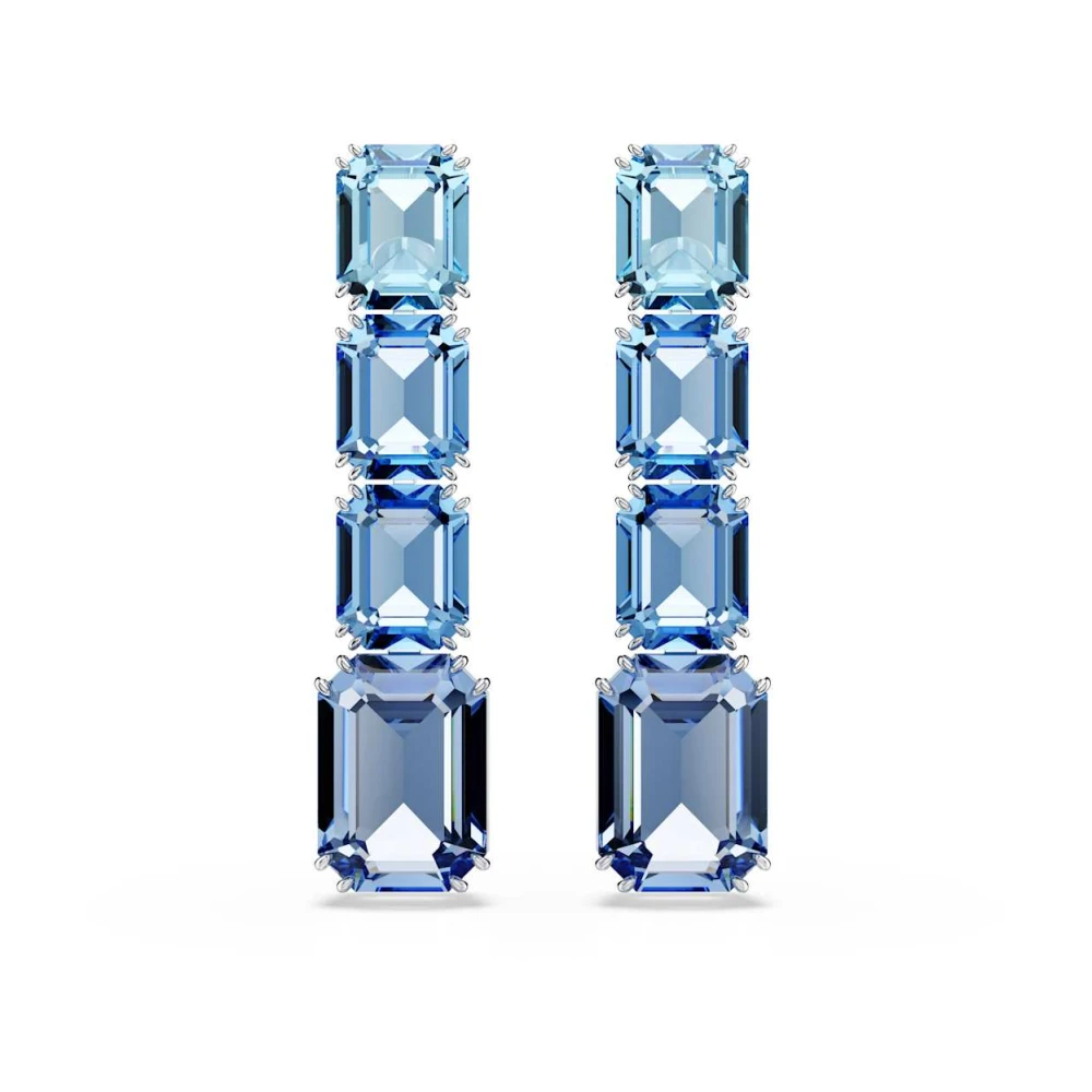 Swarovski Women's Blue Earrings, One Size, Crystal Ear Studs In