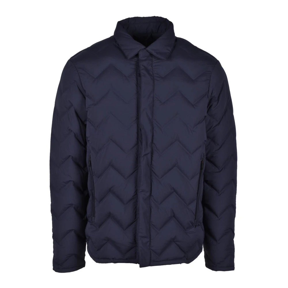 Emporio Armani Vadderad jacka med polyester och elastan Blue, Herr