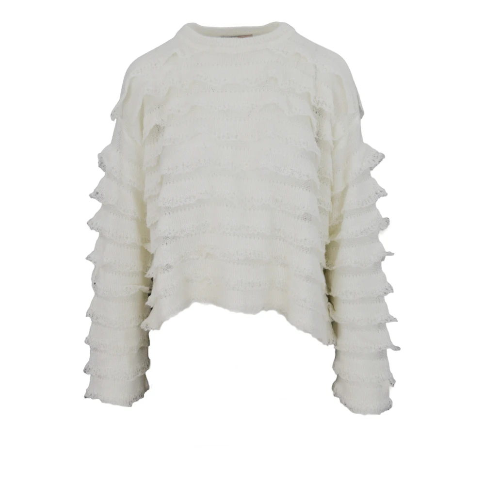 Twinset Sneeuwtrui Oversized Fit White Dames