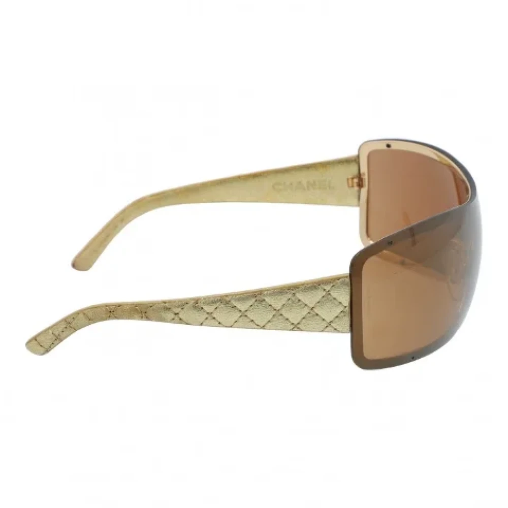 Chanel Vintage Pre-owned Fabric sunglasses Yellow Dames