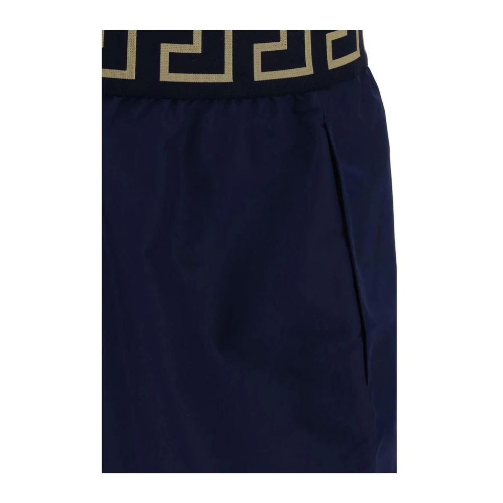 Versace Zwemshorts met elastische tailleband en logo Blue Heren