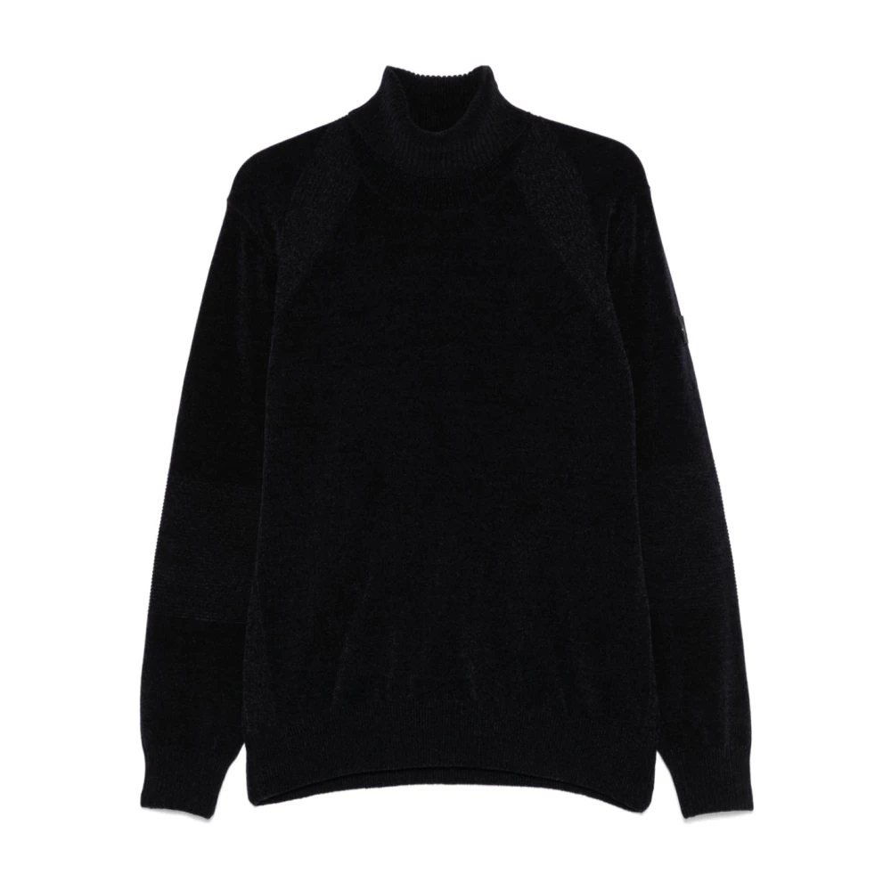 Peuterey Chenille Textuur Trui Middernacht Blauw Black Heren